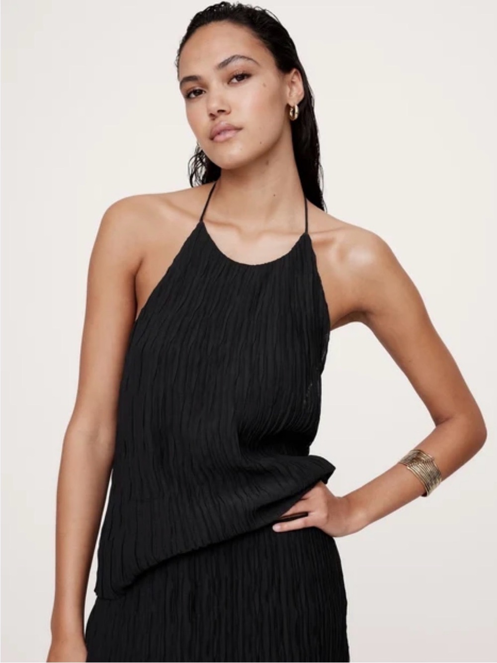 New Banana Republic Crinkle Halter Top